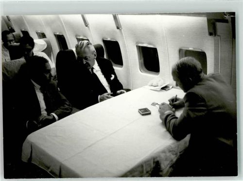 Bundeskanzler Kiesinger im Flugzeug USA 1969