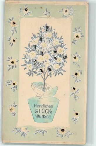 Prägedruck Blumen Silber