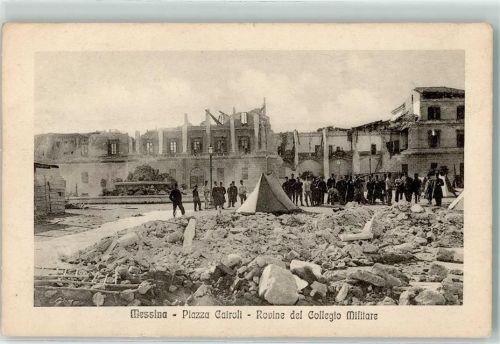 Messina Piazza Cairoli Rovine del Collegio Militare