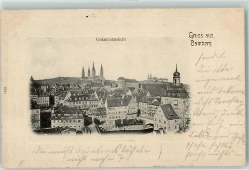96047 W8600 Bamberg 1903 Prägedruck Altes Rathaus Bamberger Dom