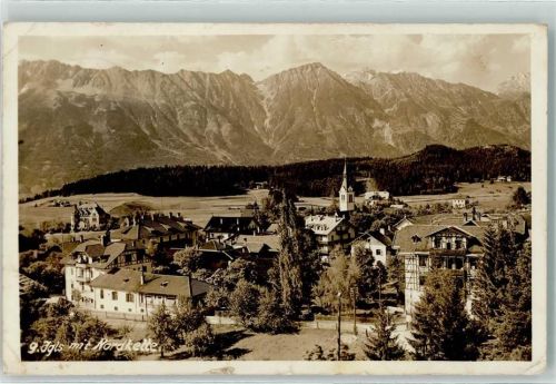 Igls WK II Stempel Nordkette Kirche Foto AK