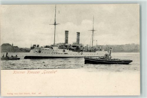 1900 Kleiner Kreuzer Gazelle , Dampfpinasse AK