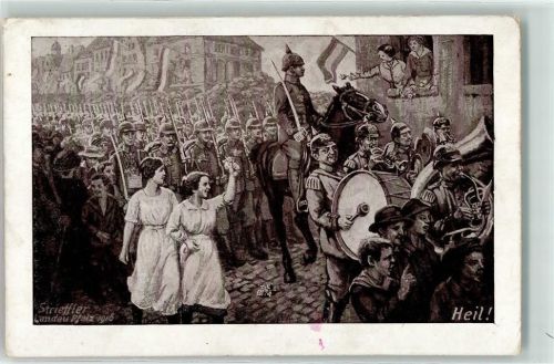 1915 Heil! Rekruten beim Ausmarsch