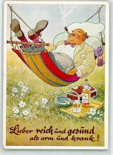 Verlag August Lengauer Nr. 3249 - Hängematte Zigarre Alkohol AK