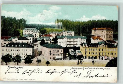 Marianske Lazne 1910 Casinopark Marienbader Mühle