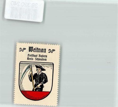 87480 W8961 Weitnau Vignette Wappen Kaffee Hag Nr. 68 Bauer mit Sense