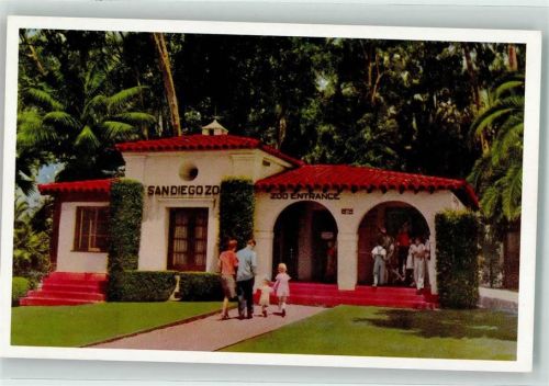 San Diego San Diego Zoo Main Entrance - Litho in U.S.A by Hester & Smith
