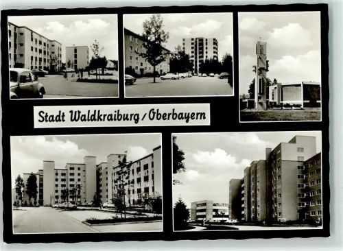 84478 W8264 Waldkraiburg Foto AK Industriesiedlung VW Käfer
