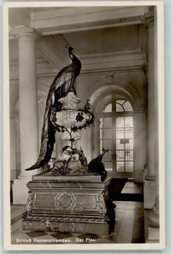 1936 Schloss Herrenchiemsee , die Pfauengruppe monumental Vase