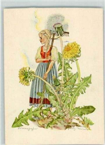 Anne-Marie Torinus Löwenzahn Frau Rechen Nr 1006