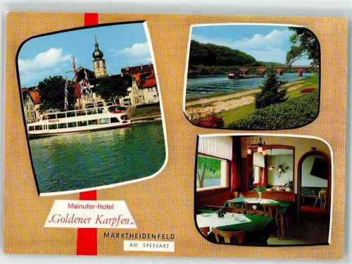 Marktheidenfeld Schiff Moritz Brücke Main Hotel Goldener Karpfen