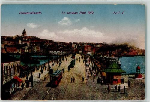 Konstantinopel Le nouveau Pont 1912 Tram
