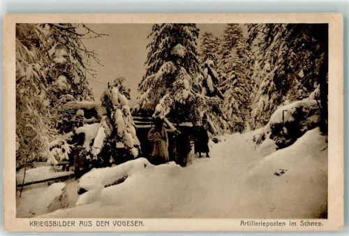 1918 Winter Kriegsbilder aus den Vogesen Artillerieposten im Schnee