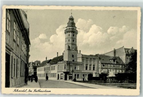 Salzwedel Rathausturm Litfaßsäule