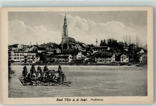 W8170 Bad Tölz Schiffe Floßfähre Floß 1929