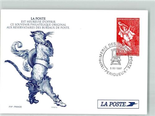 Perigueux Ganzsache Gestieflter Kater Sonderstempel La Poste