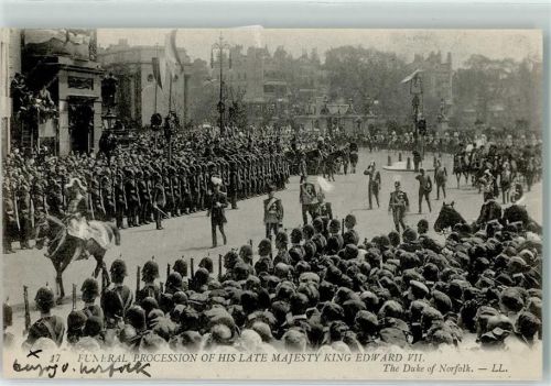 London 1910 Adel Trauerzug von König Edward VII Herzog von Norfolk