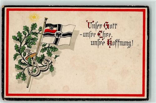 1917 Unser Gott unsre Ehre unsre Hoffnung Fahne der kaiserlichen Kriegsmarine Anker schwarz weis rot Fahne