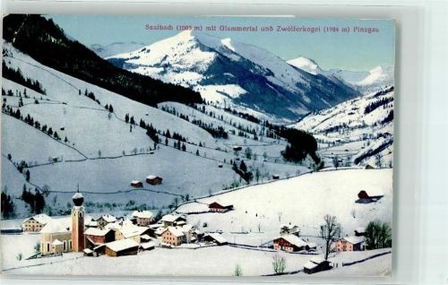 Saalbach Glemmertal Zwölferkogel 1984 m Pinzgau Kirche Schnee Winter