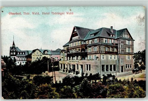 98559 O6055 Oberhof , Thüringen - Hotel Thüringer Wald Kutsche Fachwerkhaus Turm