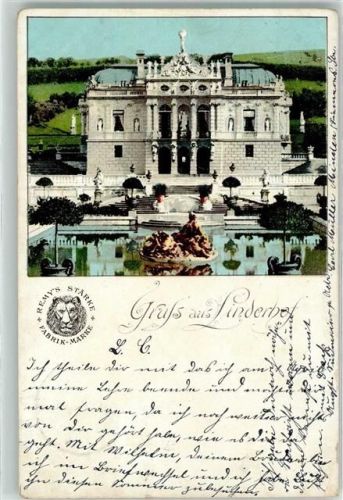Ettal 1899 Gruss Schloss Linderhof