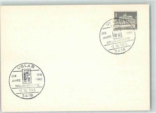 Uslar Sonderstempel 250 Jahre Sollinger Hütte