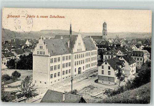 88400 W7950 Biberach an der Riß 1907 - Neues Schulhaus Kirche