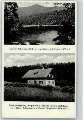 94227 W8372 Ludwigsthal Gebrauchsspuren Großer Arbersee Pension Aussprung Regenhütte