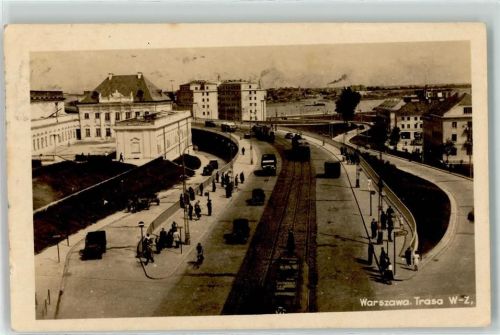 Warschau Trasa LKW Straßenbahn Oldtimer