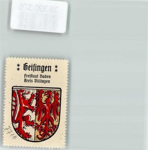 Geisingen Wappen Kaffee Hag ca. 1920-1940 Löwe Adler
