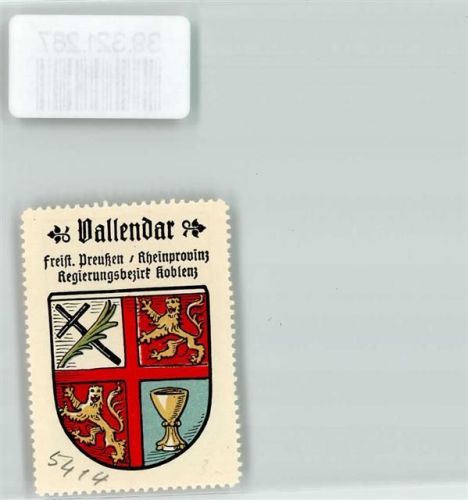 Vallendar Wappen Kaffee Hag Nr. 40 ca. 1920-1940 Palmenwedel Löwe Kelch