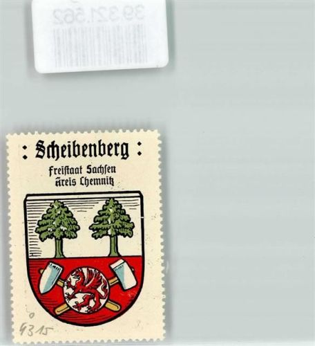 Scheibenberg Vignette Wappen Freistaat Sachsen Kreis Chemnitz