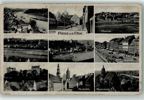 Pirna Elbbrücke Marktplatz Marienkirche Plan