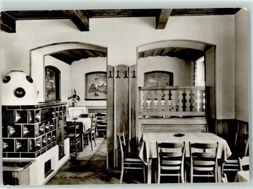 Sachsenhausen Hotel Waldecker Hof Gastraum Kamin Wandbild