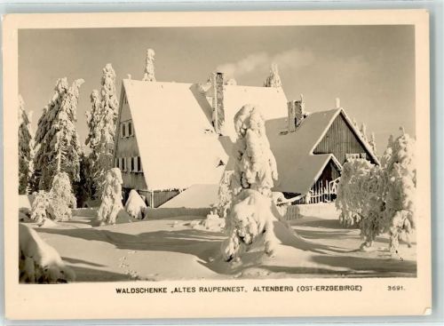 Altenberg Winter Waldgasthaus Altes Raupennest
