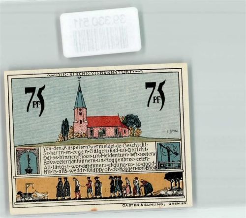 Diepholz 1921 Notgeld Gutschein über 75 Pfennig für den Kreis Diepholz Nr. A 29232