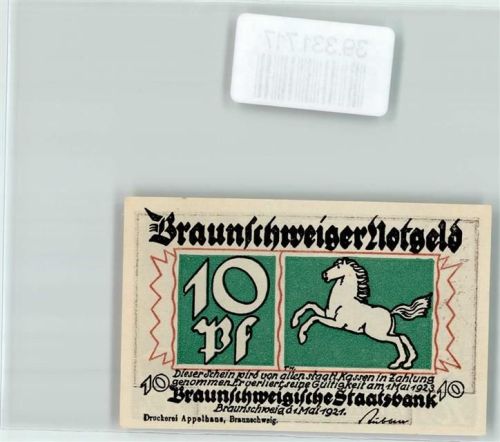 Braunschweig Notgeld 10 Pfennig Fahrt in die Berge Omnibus
