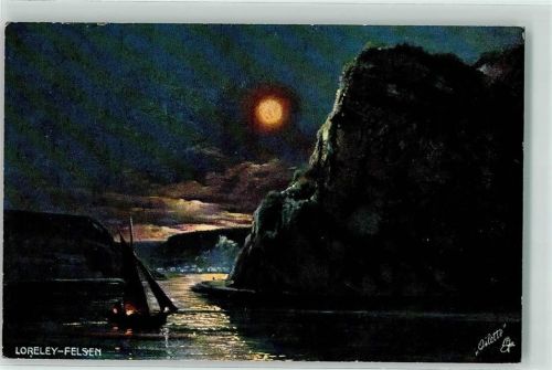 St. Goarshausen Tuck`s Oilette Serie Rheinburgen II No. 679B Loreley Felsen