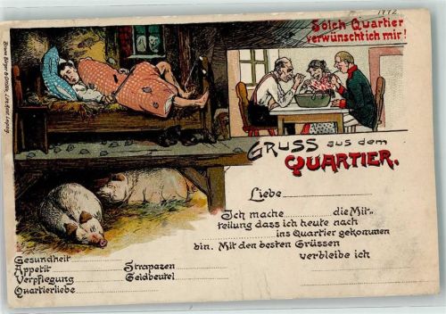 Quartier Schweinestall Humor Nr 1772