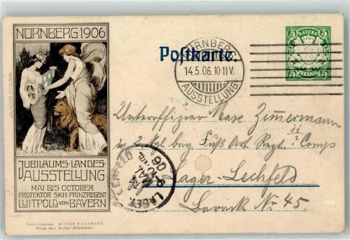 Nürnberg Jubiläum Landes Ausstellung 1906 Löwe