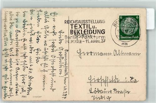 Wilmersdorf Reichsausstellung Textil und Bekleidung 1937 Funkturm