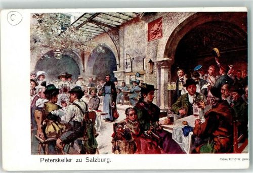 Salzburg Gasthaus Peterskeller Stifts Kelterei St. Peter Tracht Mann Frau