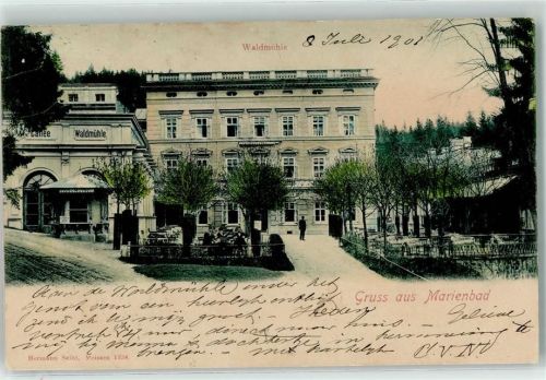 Marianske Lazne 1902 Gasthaus Cafe Waldmühle