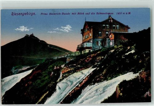 Prinz Heinrich Baude Riesengebirge Schneekoppe 1410 m Schnee