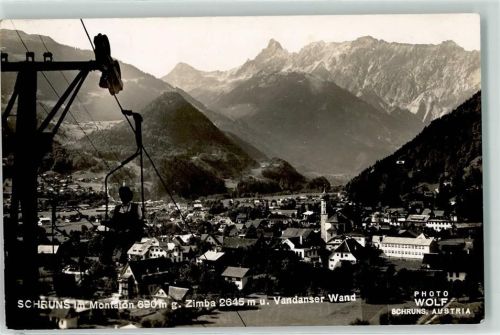 Schruns Montafon 690 m Zimba 2645 m Vandanser Wand Lift Kirche