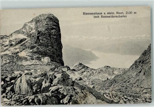 Alm Riemannhaus am Steinernen Meer mit Ramseiderscharte