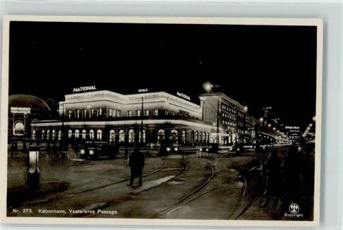 Kopenhagen Vesterbros Passage Auto Nacht Beleuchtung National Scala