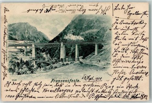 Franzensfeste 1900 Brücke Eisenbahn Lok Dampf