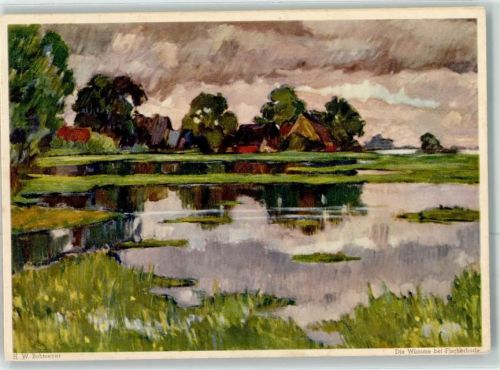 Fischerhude Eduscho Die Wümme bei Fischerhude sign.H.W.Rohmeyer