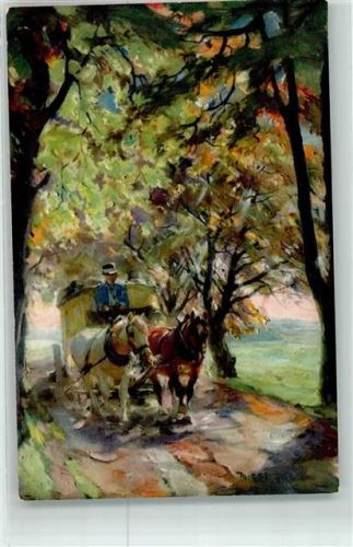 Sonniger Herbstmorgen sign.M.Bergmann Meissner u. Buch Serie 2734